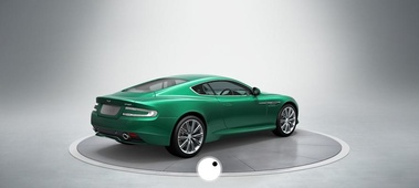 Aston Martin Virage vert 3/4 arrière droit