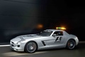 Mercedes SLS AMG Safety Car gris 3/4 avant gauche travelling