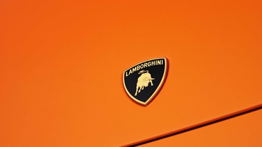 Lamborghini Murcielago LP670-4 SV orange logo capot