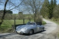 Porsche 356 Spider, grise, action, 3/4 avant gauche