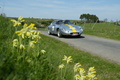 Porsche Apal, grise bande jaune, action, 3/4 avant gauche