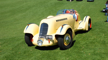 Duesenberg SJ Speedster 1935, jaune, 3-4 avd