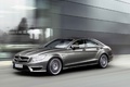 Mercedes CLS 63 AMG anthracite 3/4 avant gauche travelling