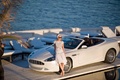 Aston Martin DB9 Cabriolet blanc 3/4 avant gauche 2