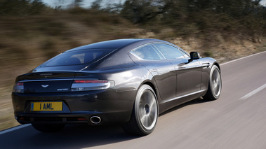 Aston Martin Rapide anthracite 3/4 arrière droit penché