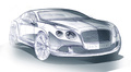 Bentley Continental GT 2010 3/4 avant droit schéma