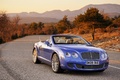 Bentley Continental GTC Speed bleu 3/4 avant droit
