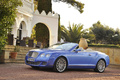 Bentley Continental GTC Speed bleu 3/4 avant gauche penché