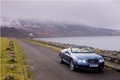 Bentley Continental GTC Speed bleu vue 3/4 avant.