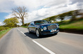 Bentley Mulsanne bleu 3/4 avant droit travelling penché 3