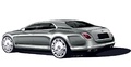 Bentley Mulsanne gris dessin 3/4 arrière gauche