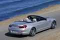 BMW Série 6 Cabriolet gris 3/4 arrière droit filé penché vue de haut 2