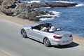 BMW Série 6 Cabriolet gris 3/4 arrière gauche filé vue de haut