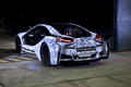 BMW Vision Efficient Dynamics concept artcar blanc/bleu 3/4 arrière gauche