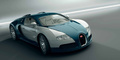 Bugatti Veyron 16.4 bleu/blanc 3/4 avant droit penché