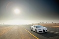 Bugatti Veyron blanc 3/4 avant droit penché