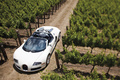Bugatti Veyron Grand Sport blanc 3/4 avant gauche vue de haut