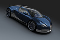 Bugatti Veyron Grand Sport carbone bleu 3/4 avant droit penché