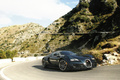 Bugatti Veyron Super Sport carbone bleu 3/4 avant droit filé
