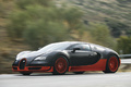 Bugatti Veyron Super Sport noir/orange 3/4 avant gauche filé