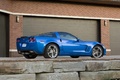 Chevrolet Corvette C6 Grand Sport bleu 3/4 arrière droit