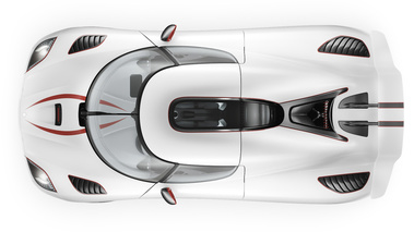 Koenigsegg Agera R - blanche - vue de dessus