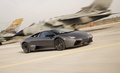 Lamborghini Reventon grise 3/4 av dynamique