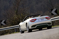 Maserati GranCabrio blanc 3/4 arrière gauche filé penché