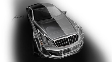 Sketch Maybach 57S coupé - 3/4 avant droit