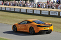 McLaren MP4-12C orange Goodwood 3/4 arrière gauche filé