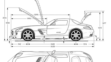 Mercedes SLS AMG dimensions debout