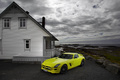 Mercedes SLS AMG E-Cell jaune 3/4 avant gauche 3