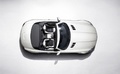 Mercedes SLS AMG roadster - blanc - vu de dessus