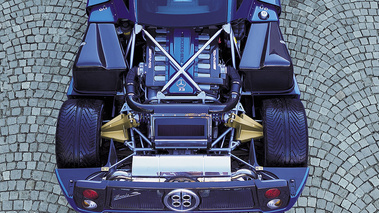 Pagani Zonda S 7.3 bleu moteur