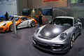 Mondial de l'Automobile Paris 2010 - Porsche 997 GT2 RS gris 3/4 avant gauche
