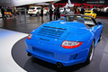 Mondial de l'Automobile Paris 2010 - Porsche 997 Speedster bleu 3/4 arrière droit 2