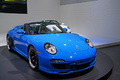 Mondial de l'Automobile Paris 2010 - Porsche 997 Speedster bleu 3/4 avant droit