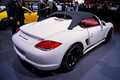 Mondial de l'Automobile Paris 2010 - Porsche Boxster Spyder blanc 3/4 arrière droit