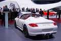 Mondial de l'Automobile Paris 2010 - Porsche Boxster Spyder blanc 3/4 arrière gauche