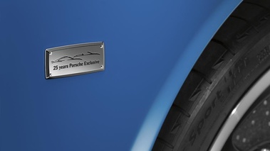 Porsche 997 Speedster bleu plaque aile