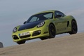 Porsche Cayman R vert 3/4 avant gauche penché