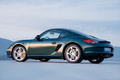 Porsche Cayman S vert 3/4 arrière gauche