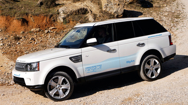 Range Rover E - blanc - 3/4 avant gauche