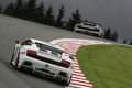 Lamborghini Gallardo LP560-4 SuperTrofeo blanc face arrière filé penché