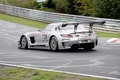 Mercedes SLS AMG GT3 gris 3/4 arrière gauche filé