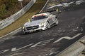 Mercedes SLS AMG GT3 gris 3/4 avant gauche filé penché vue de haut 2