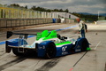 Pescarolo proto LMP1 blanc/bleu Prestige Racing 3/4 arrière gauche