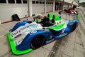 Pescarolo proto LMP1 blanc/bleu Prestige Racing 3/4 avant gauche