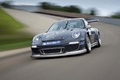 Porsche 997 GT3 Cup anthracite 3/4 avant gauche travelling penché