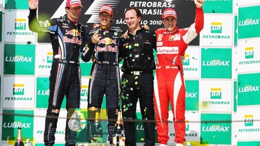 Brésil 2010 Vettel Webber Horner et Alonso